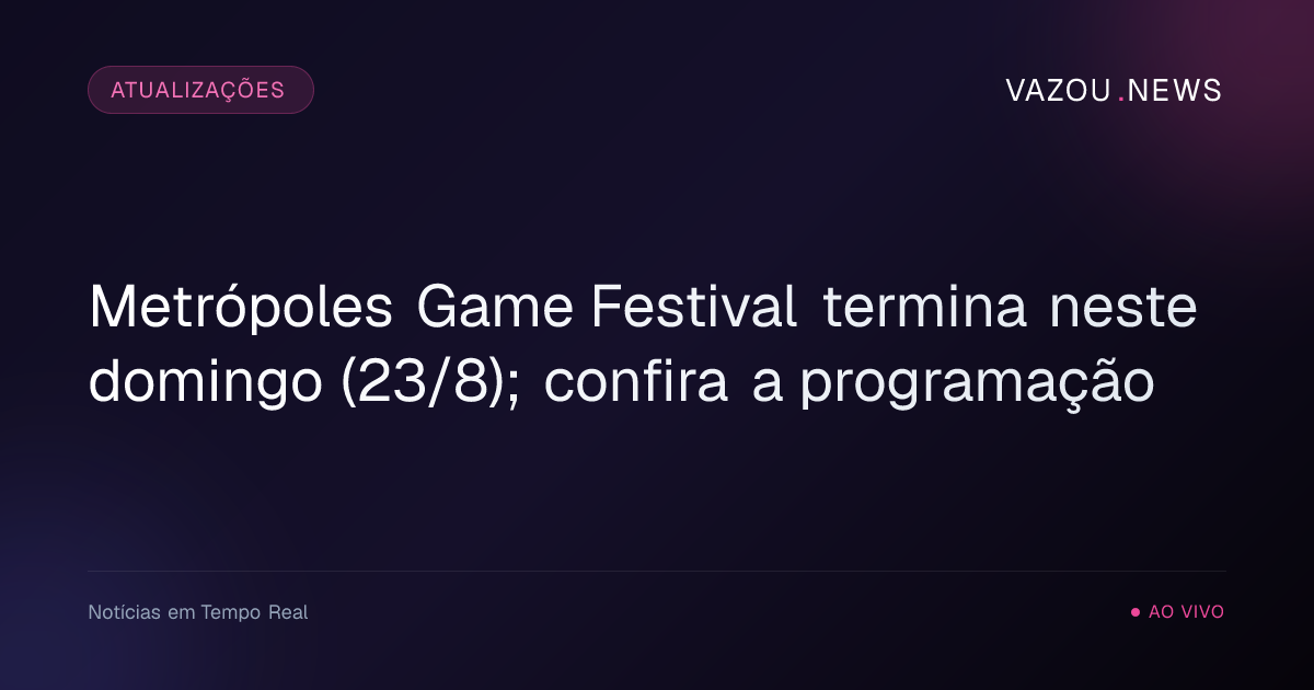 Metrópoles Game Festival: Fim do Evento e Lançamento de Podcast no YouTube