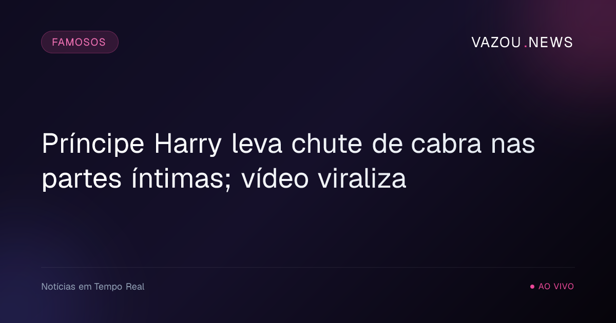 Príncipe Harry leva chute de cabra nas partes íntimas; vídeo viraliza