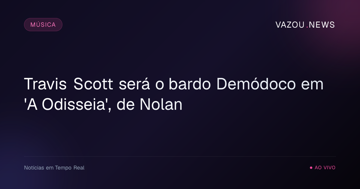 Travis Scott será o bardo Demódoco em 'A Odisseia', de Nolan