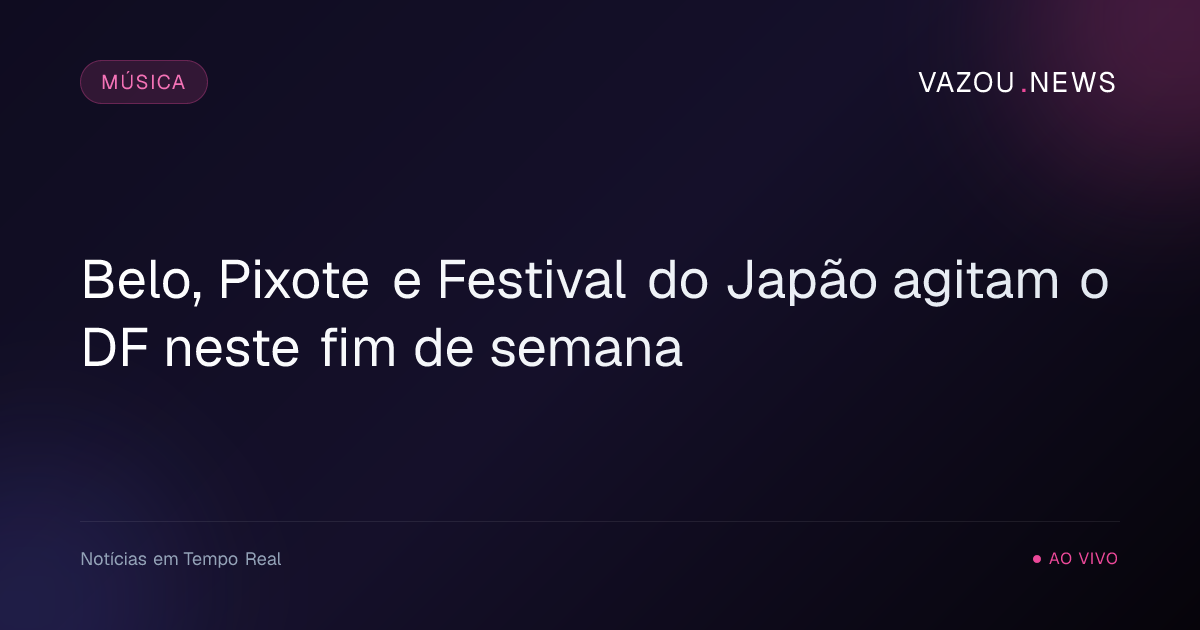 Belo, Pixote e Festival do Japão agitam o DF neste fim de semana